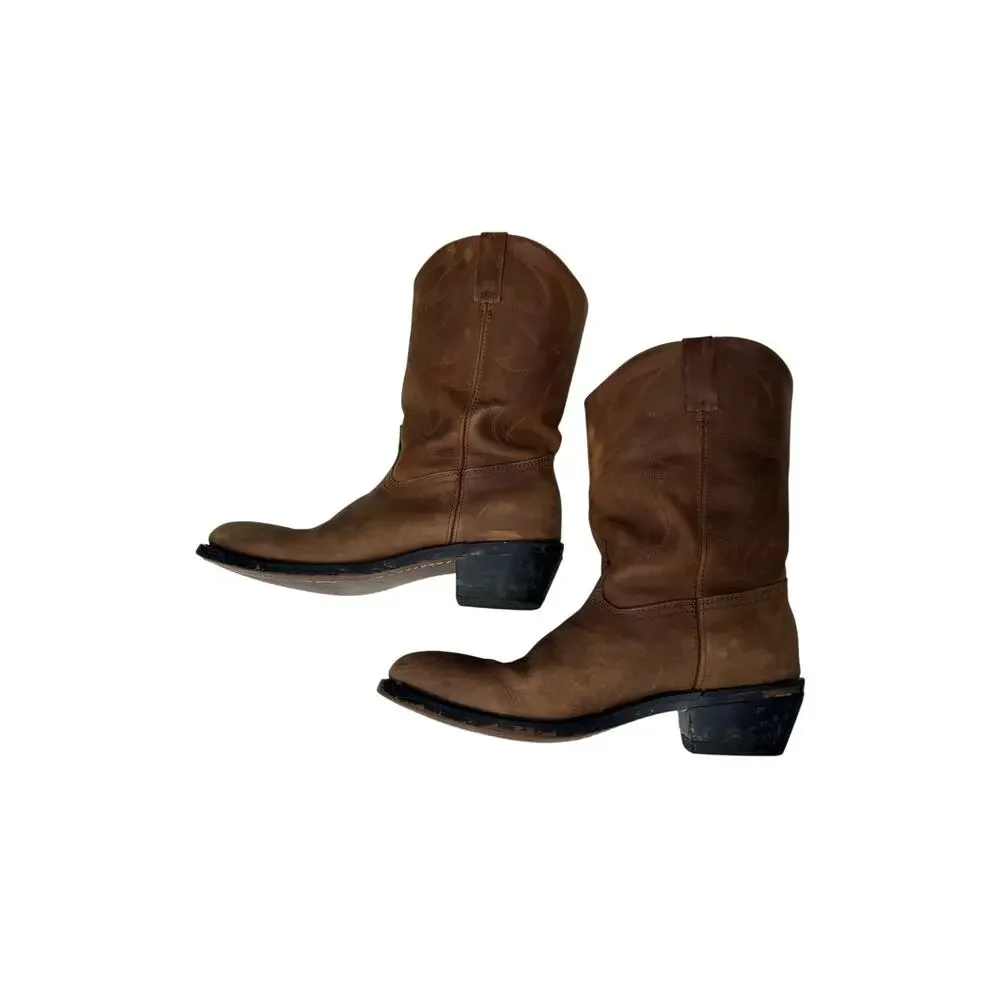 Five Star Western Roper Boots Brown Leather Cowboy Boots Men’s Size 9